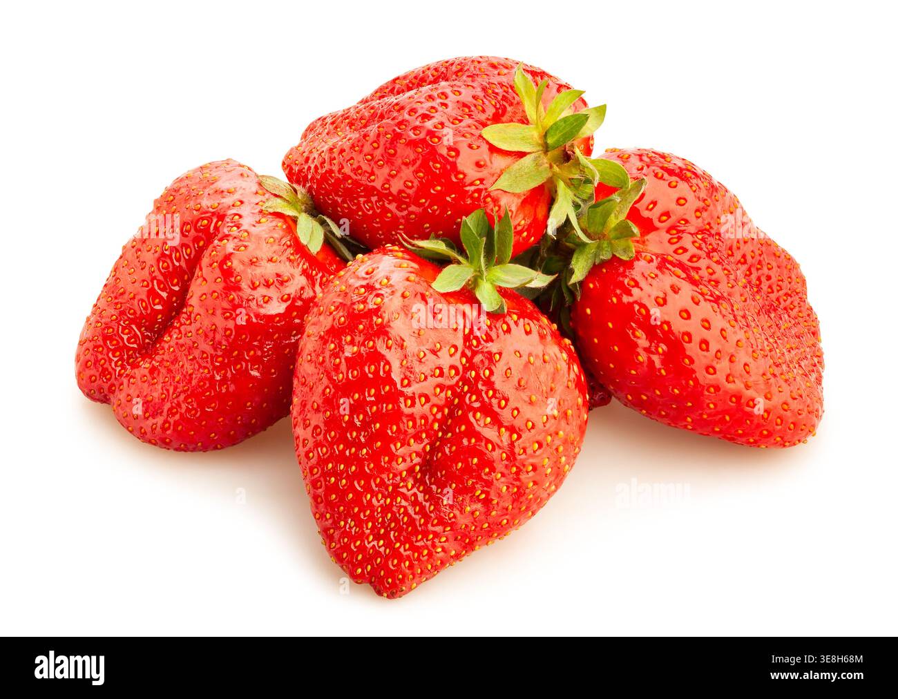 giant strawberry path isolated on white Stock Photo