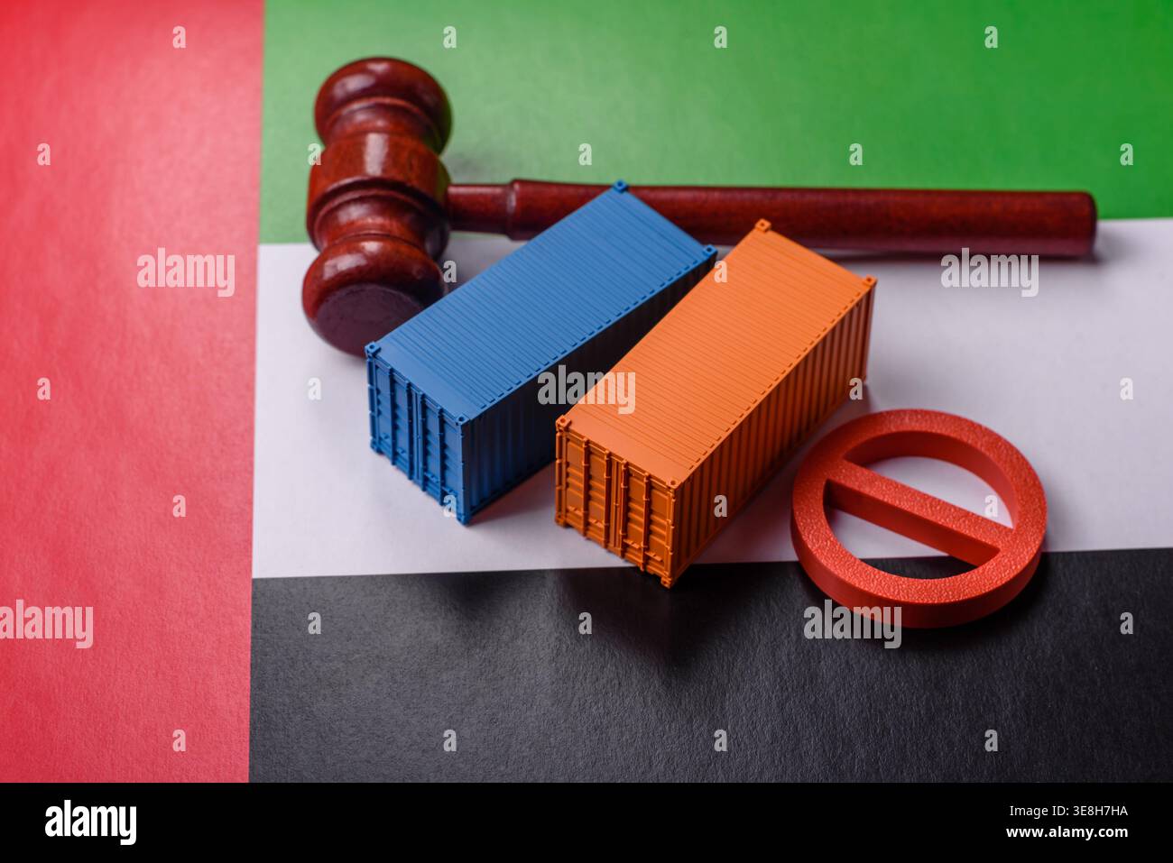The cargo container ban on the UAE flag as a conceptual backdrop for ...