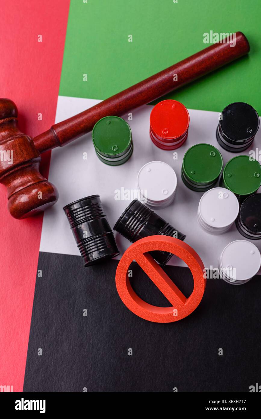 The cargo container ban on the UAE flag as a conceptual backdrop for ...