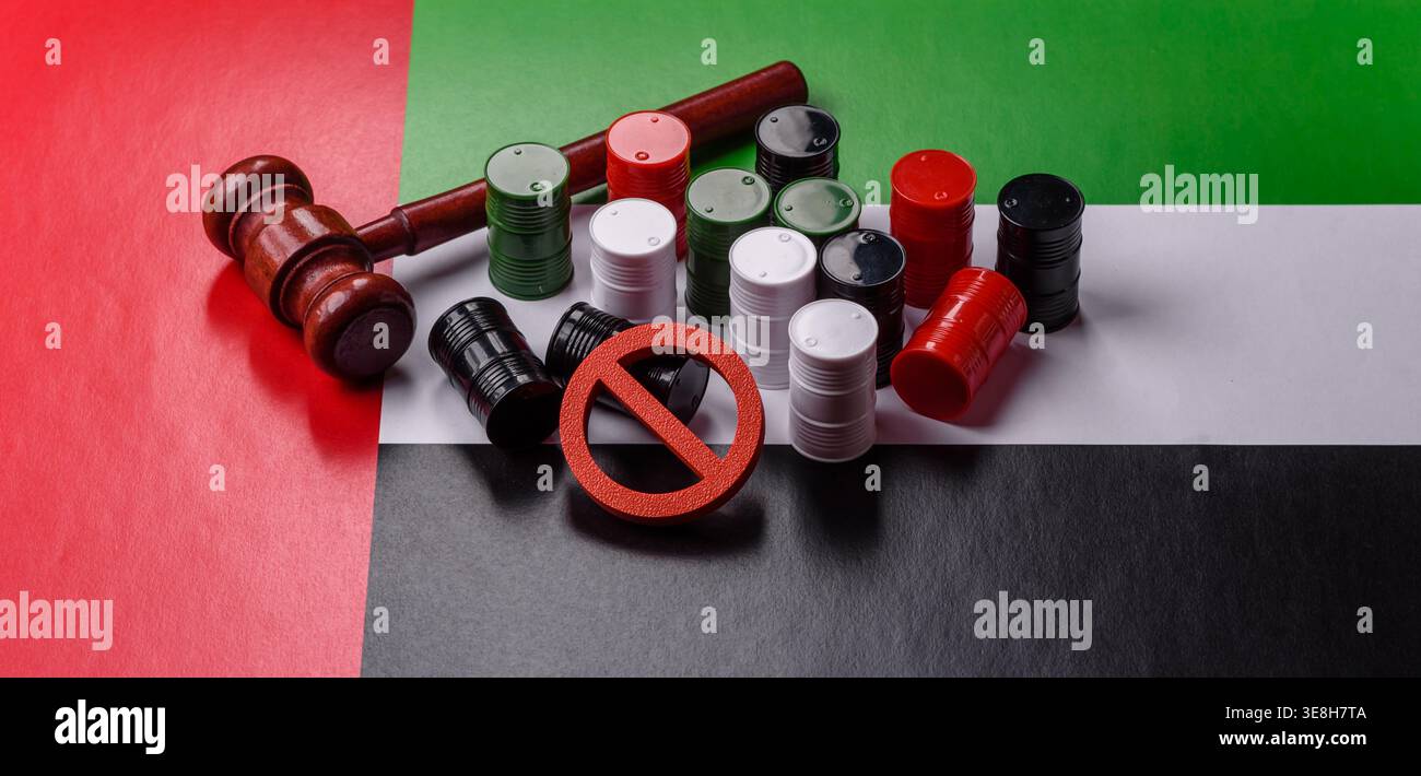 The cargo container ban on the UAE flag as a conceptual backdrop for ...