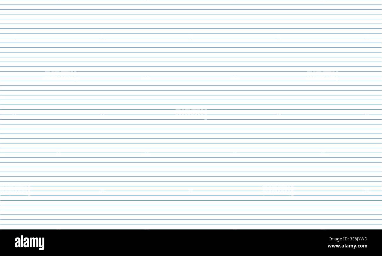 Editable horizontal vector mockup. Lined paper suitable for notes or decorations. Stock Vector