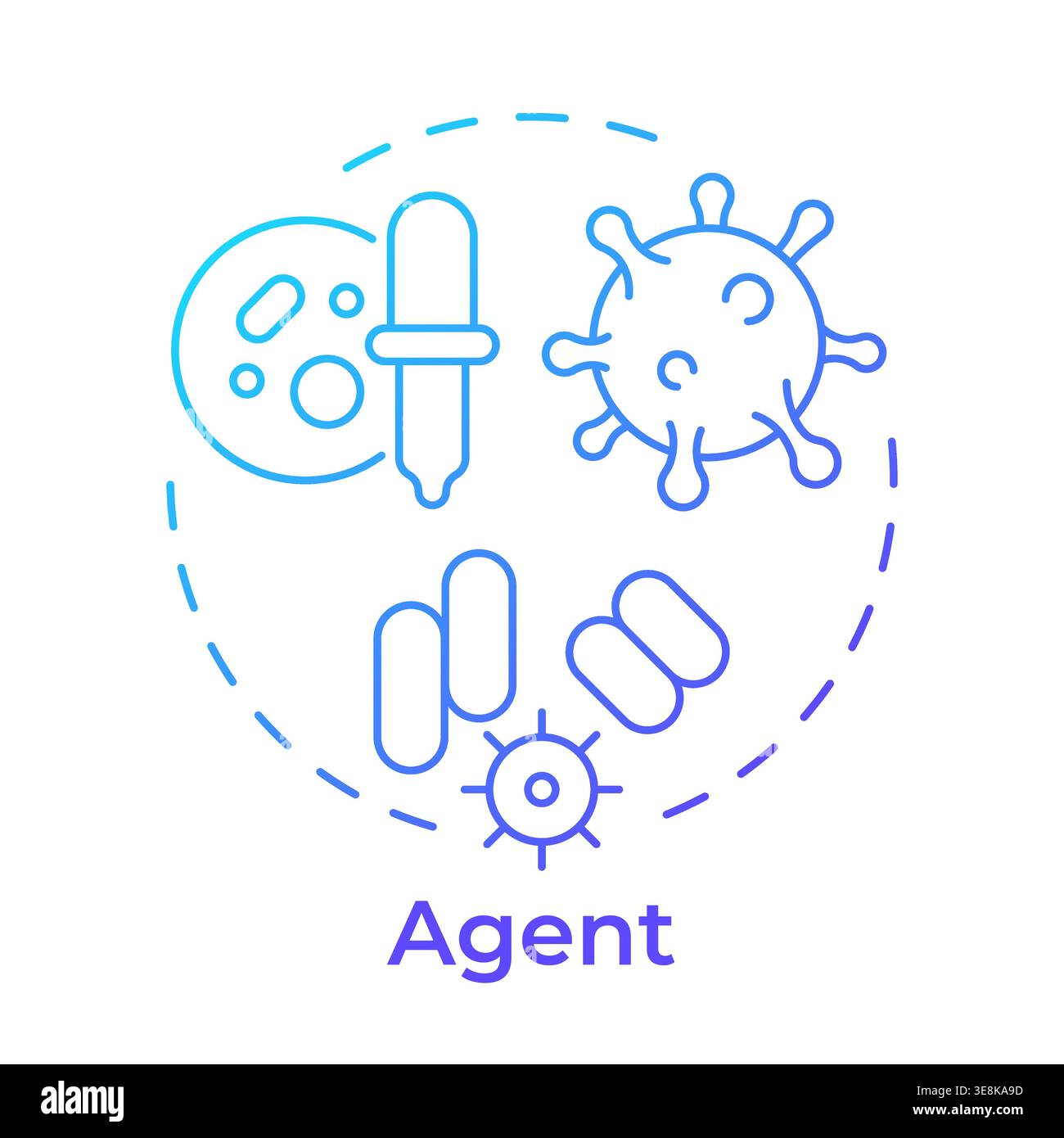 Agent blue gradient concept icon Stock Vector