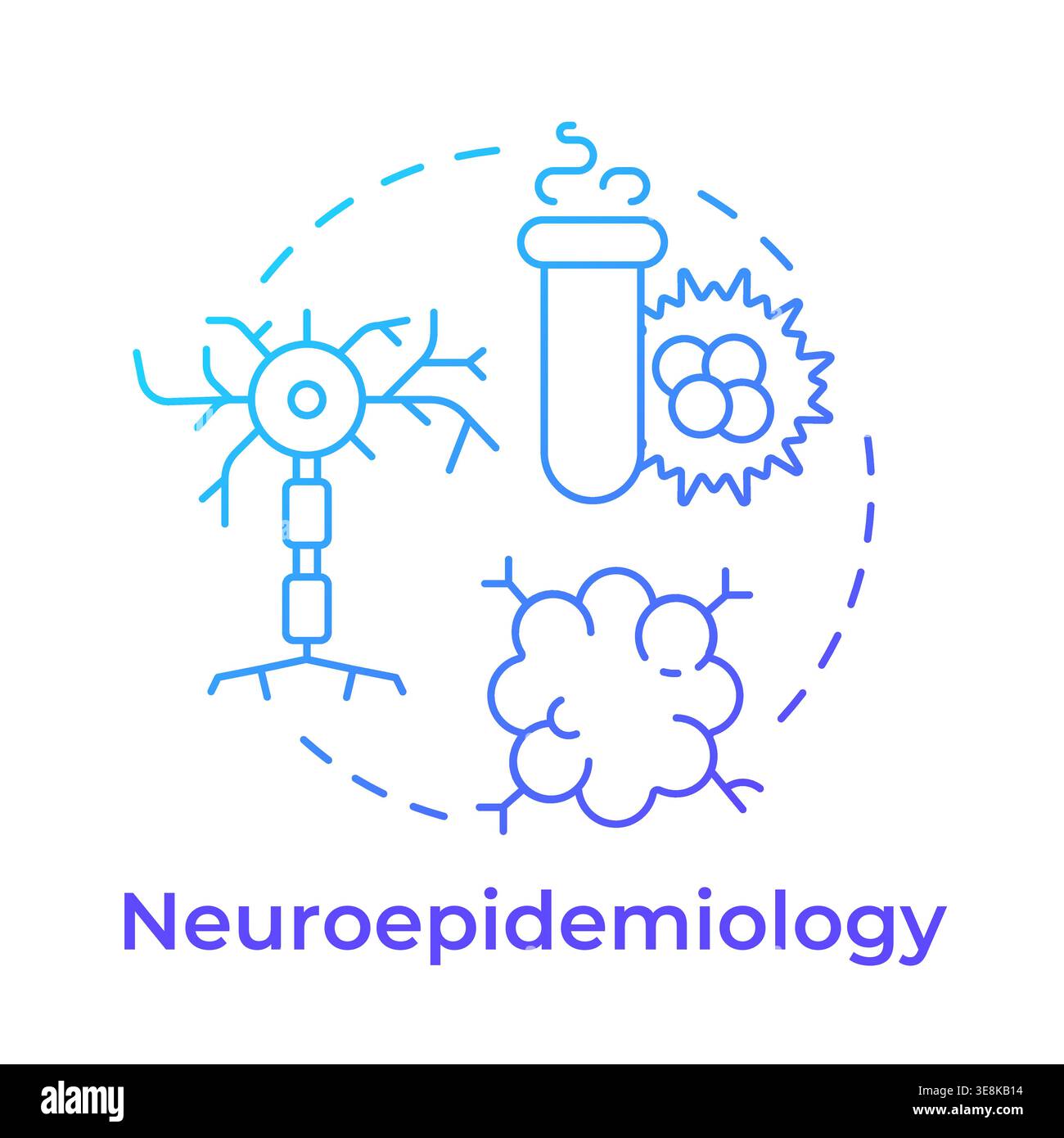 Neuroepidemiology blue gradient concept icon Stock Vector