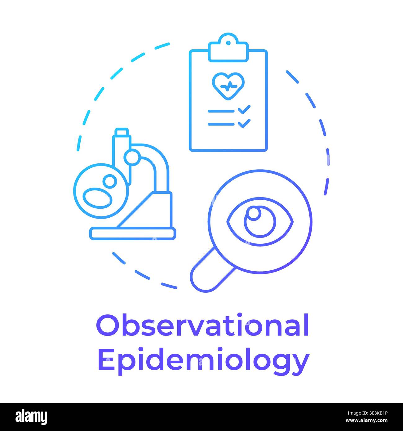 Observational epidemiology blue gradient concept icon Stock Vector