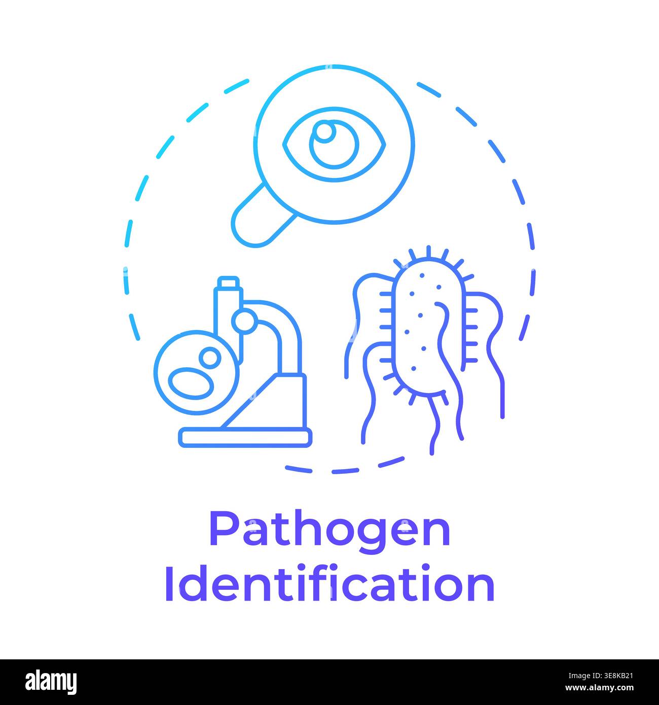 Pathogen identification blue gradient concept icon Stock Vector