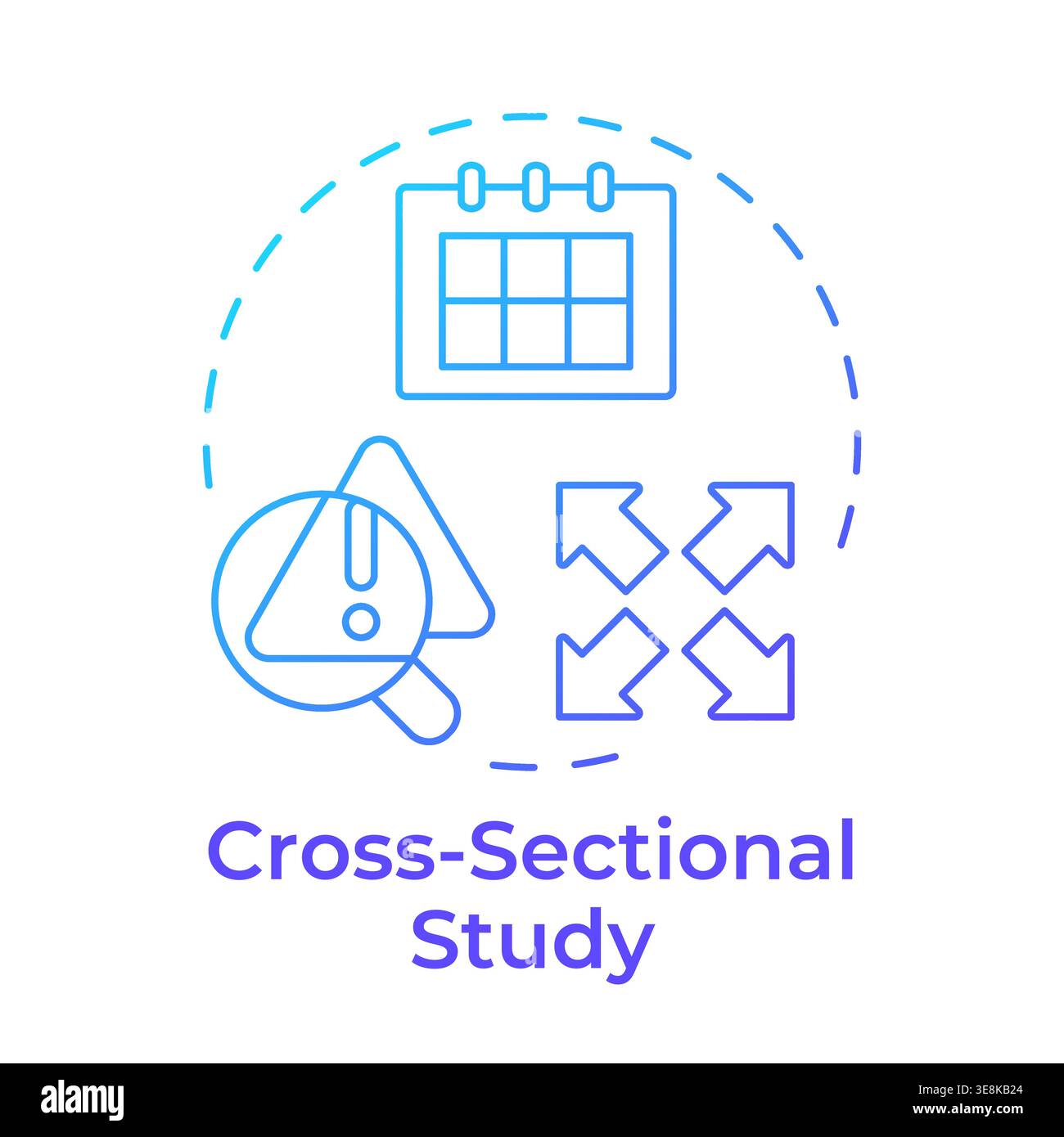Cross sectional study blue gradient concept icon Stock Vector