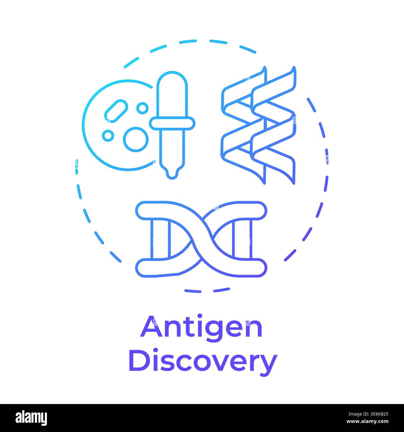Antigen discovery blue gradient concept icon Stock Vector