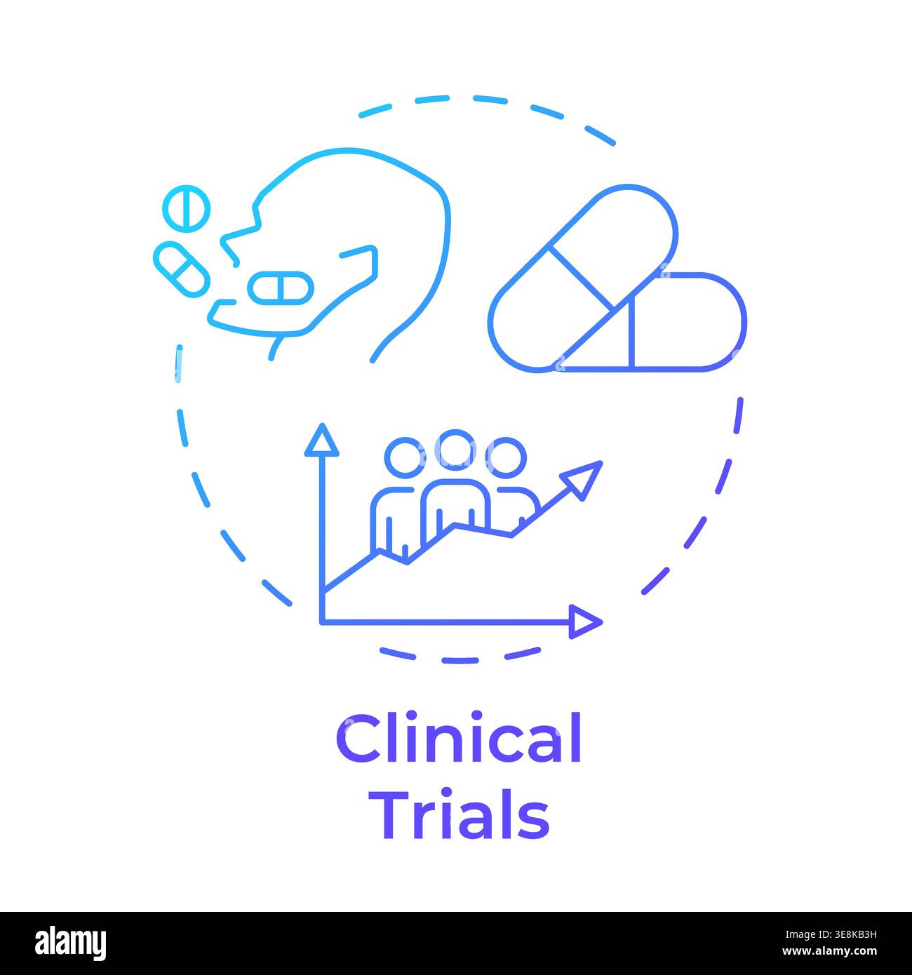 Clinical trials blue gradient concept icon Stock Vector