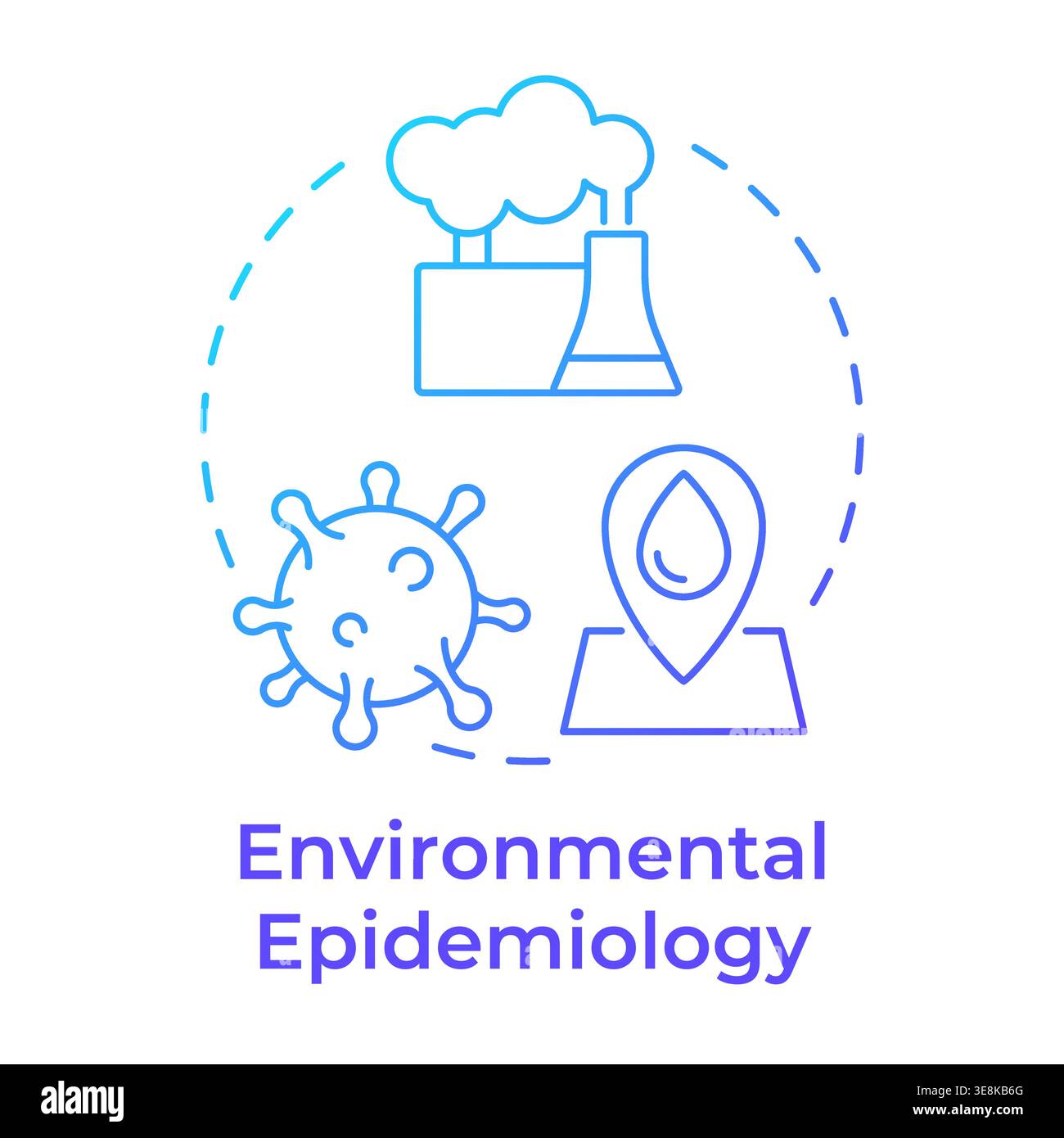 Environmental epidemiology blue gradient concept icon Stock Vector