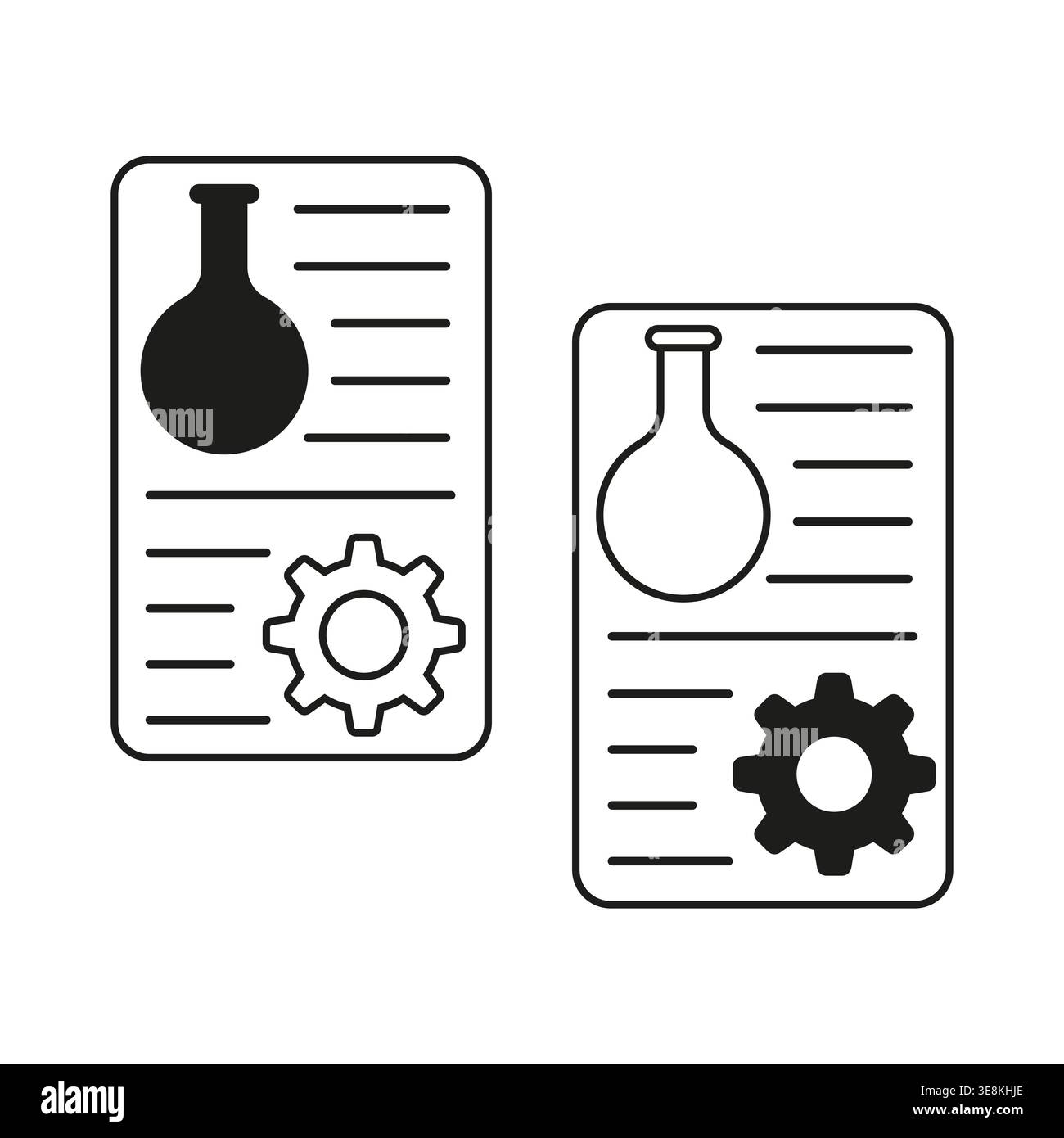 Report card set. Data Vector icons. Science document symbol. Research file element. Manual vector only. No autotrace used. EPS 10. Stock Vector