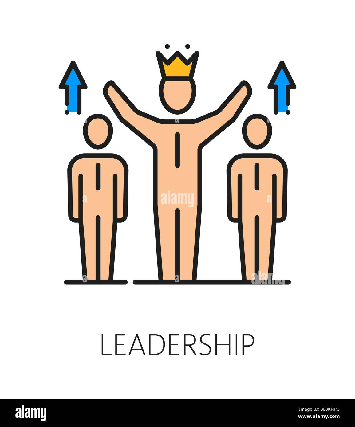Leadership life skill color line icon or label. People life skill ...