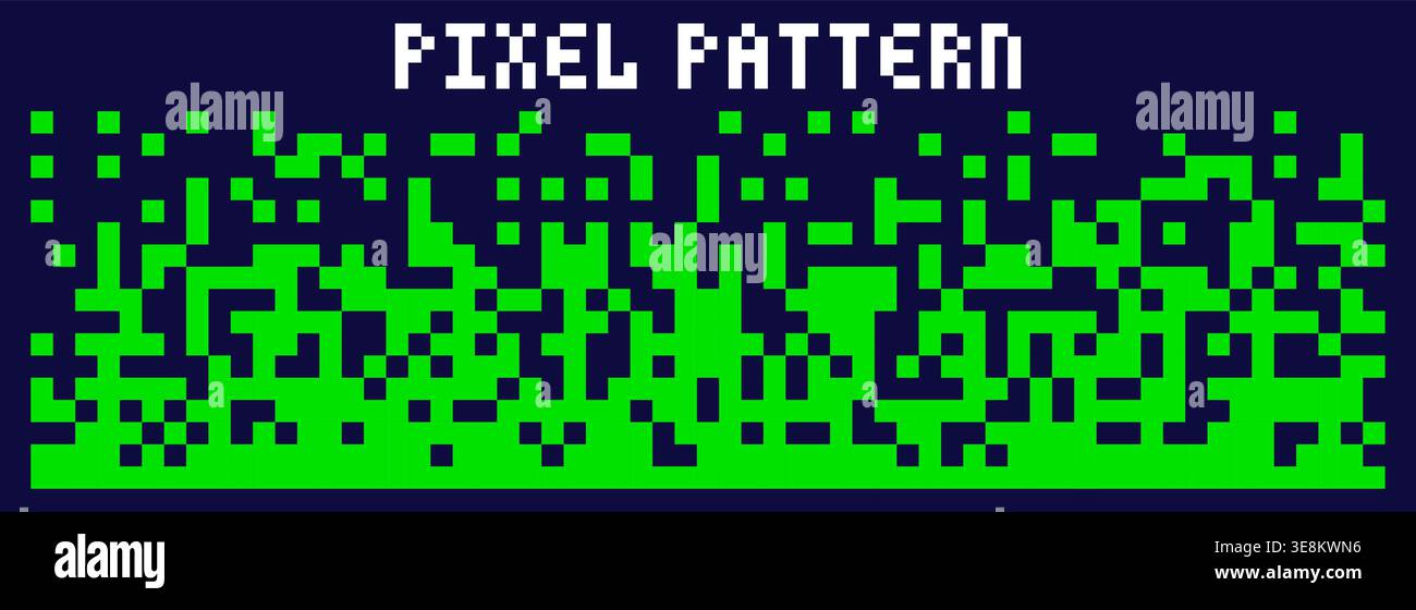 Pixel art halftone rectangular mosaic pattern. Stock Vector