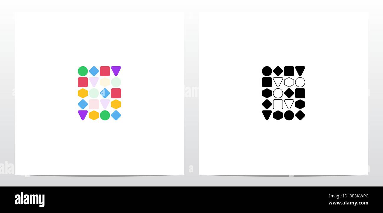 Circle Square Hexagon Diamond Triangle Shape Letter Logo Design G Stock Vector
