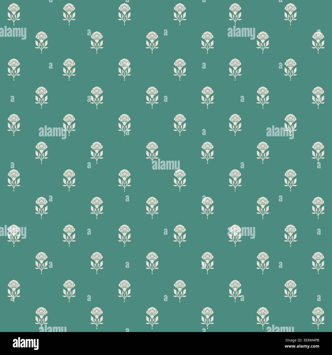 Tiny Ditsy Botanical Jade Design Stock Vector