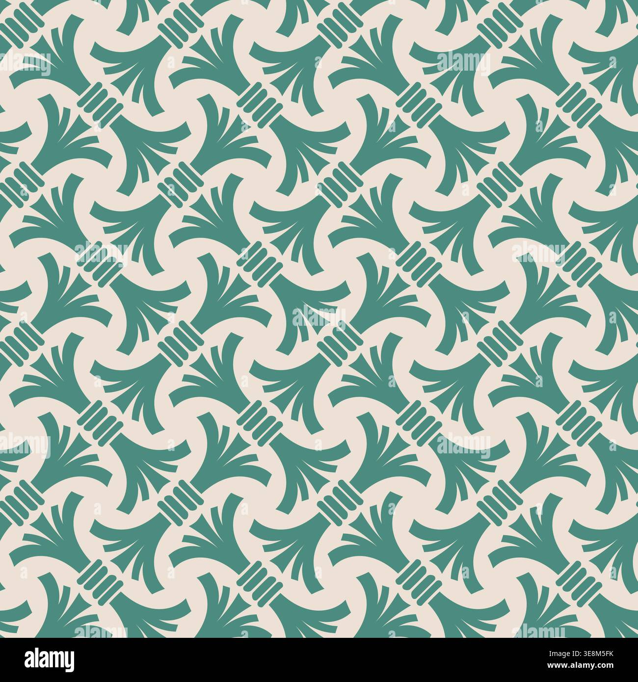 Woven Jade Green Botanical Net Stock Vector