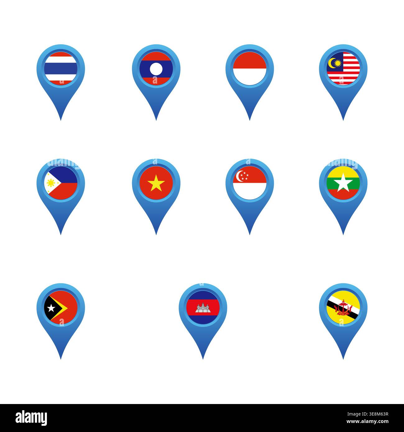 Cambodia map pin hi-res stock photography and images - Alamy