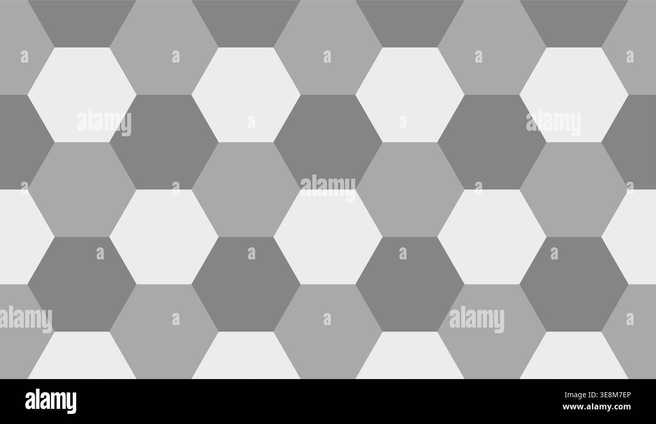 Flat gray and white hexagonal honeycomb pattern with clean geometric design. Stock Vector