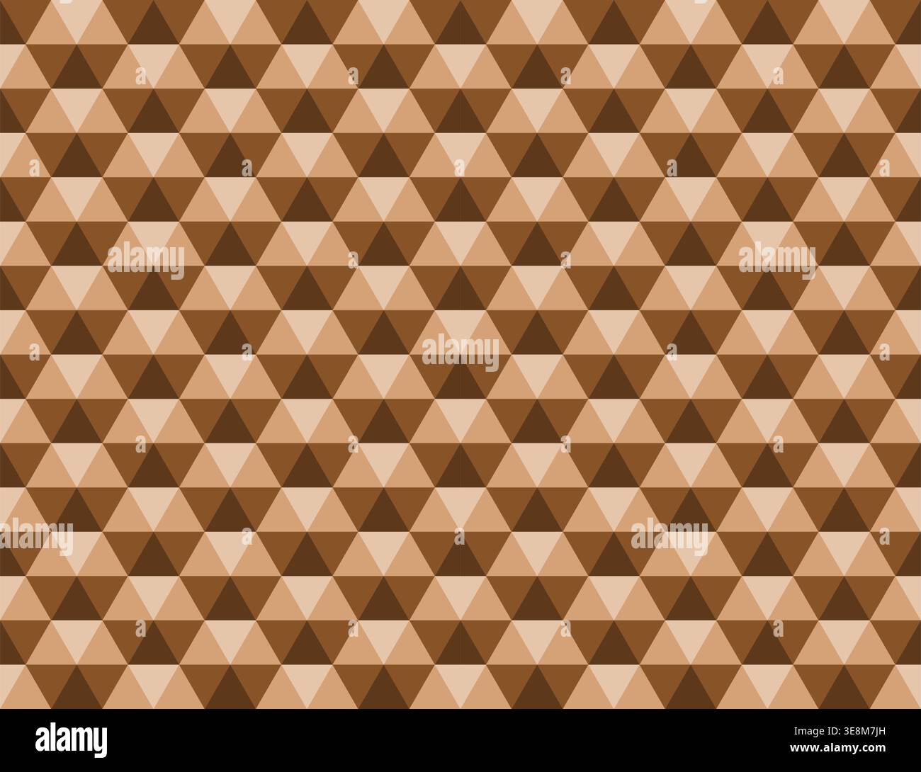 Seamless brown geometric triangle pattern forming a repeating abstract background. Stock Vector
