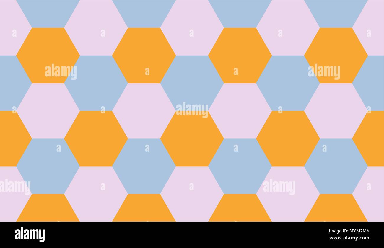 Pastel colored hexagonal honeycomb pattern forming a soft seamless geometric background. Stock Vector