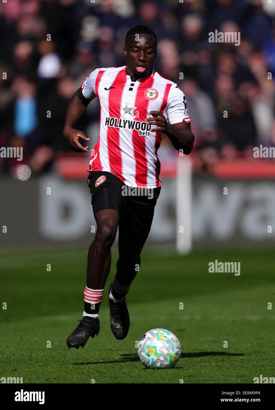 Brentford's Michael Kayode during the Premier League match at Gtech ...