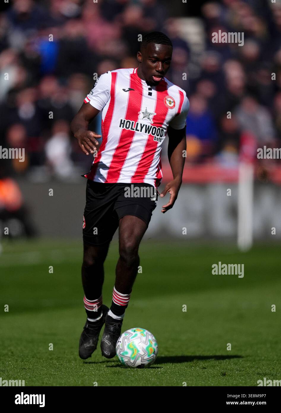 Brentford's Michael Kayode during the Premier League match at Gtech ...