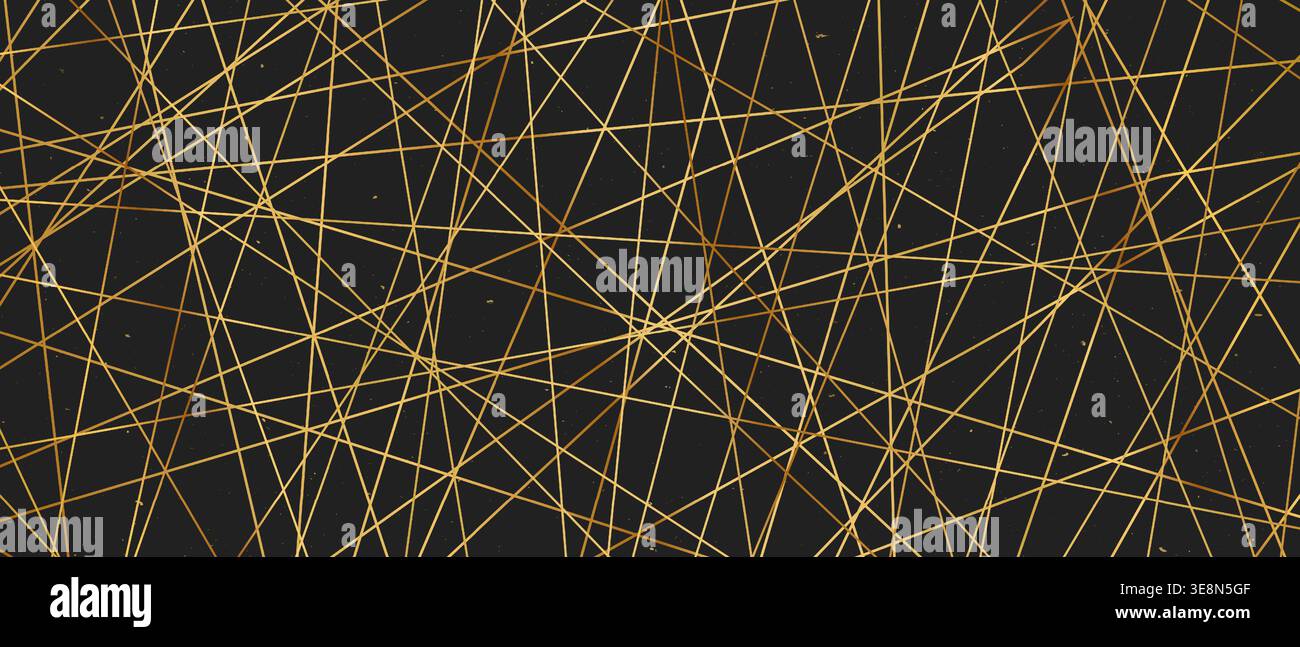 Straight random chaotic geometric lines form striking abstract vector pattern. Stock Vector