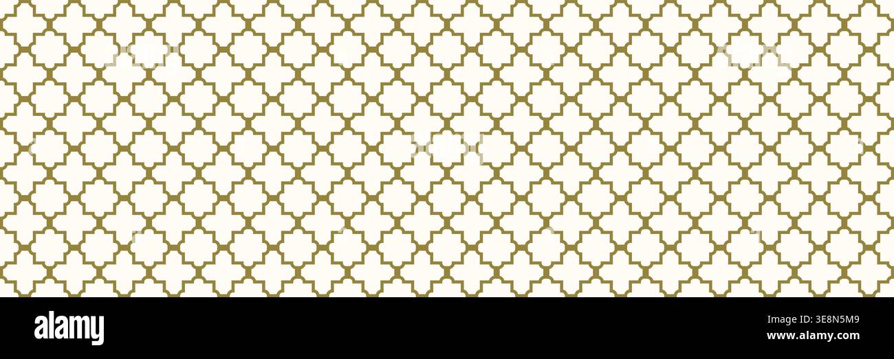Seamless gold Islamic geometric vector pattern, elegant ornate background for Ramadan designs Stock Vector