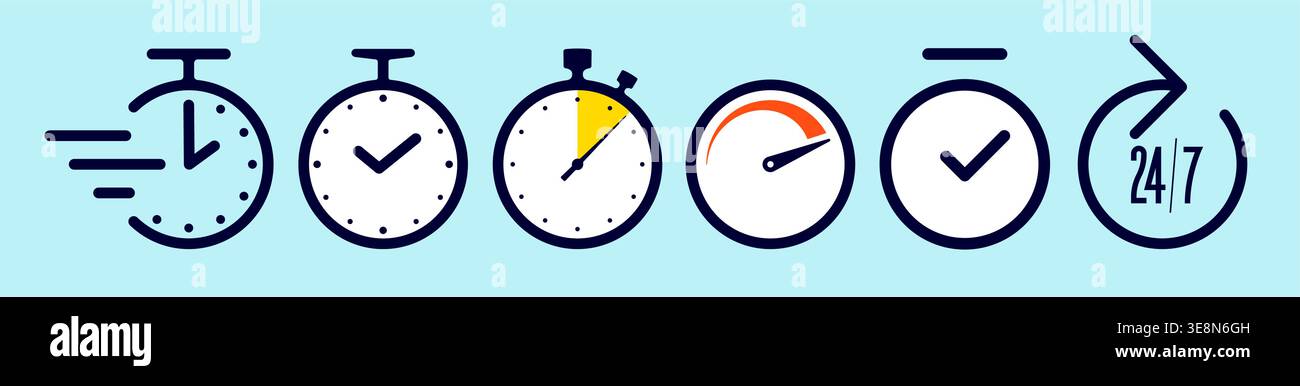 Time. Watch, clock. Quick timer Stock Vector