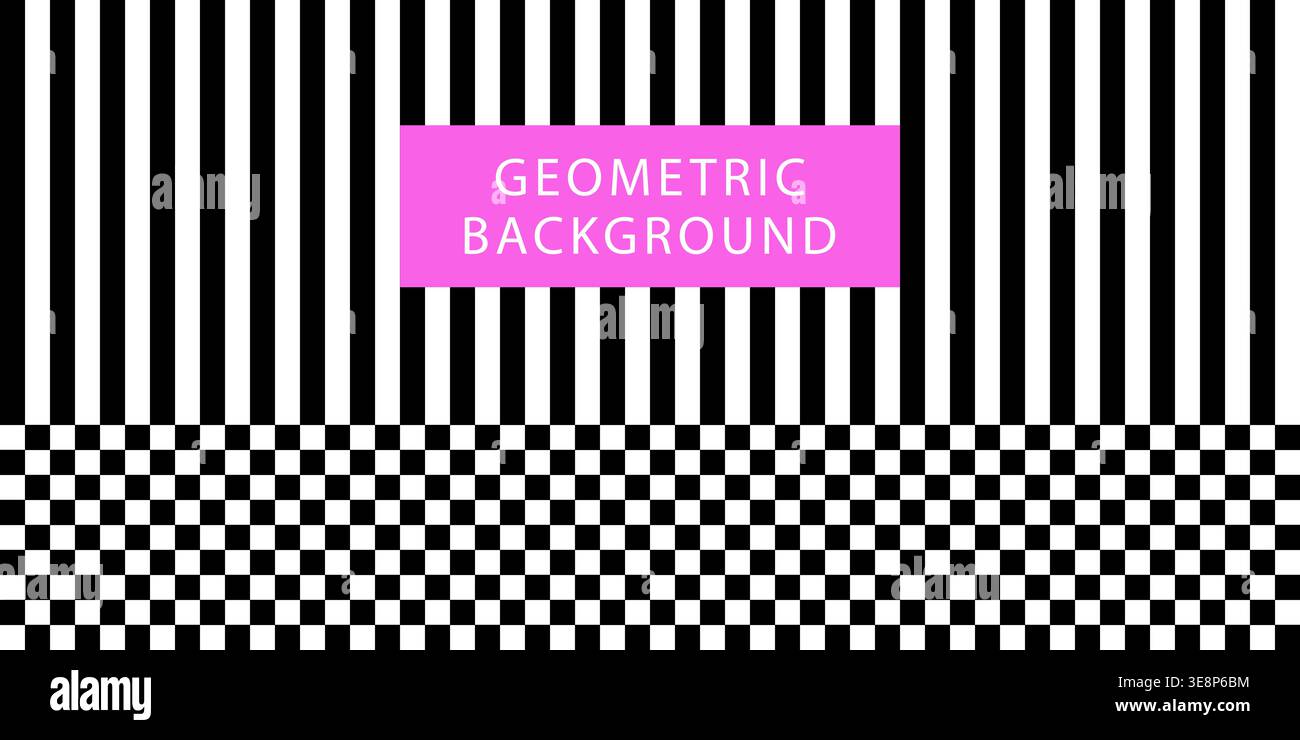 Bold geometric background. Stripes checker pattern Stock Vector