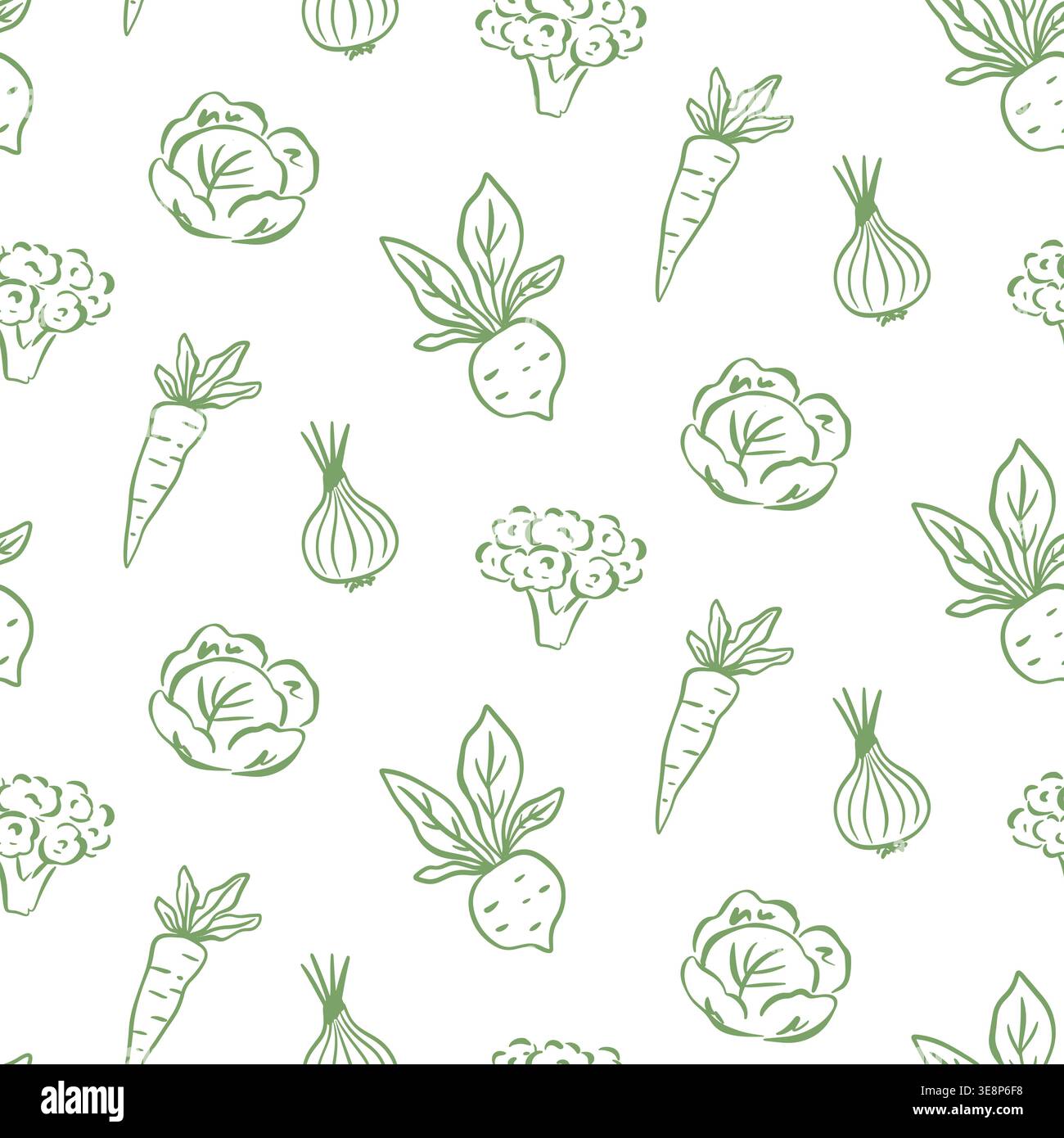 Seamless vegetable vector pattern with vegetables Stock Vector