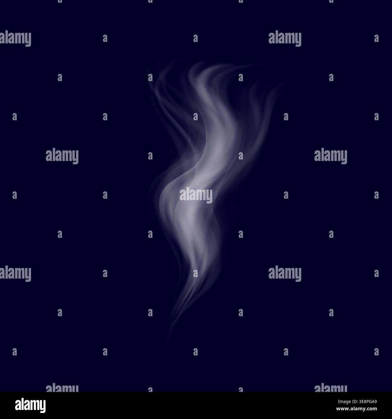 Delicate white cigarette smoke waves on transparent background Stock Vector