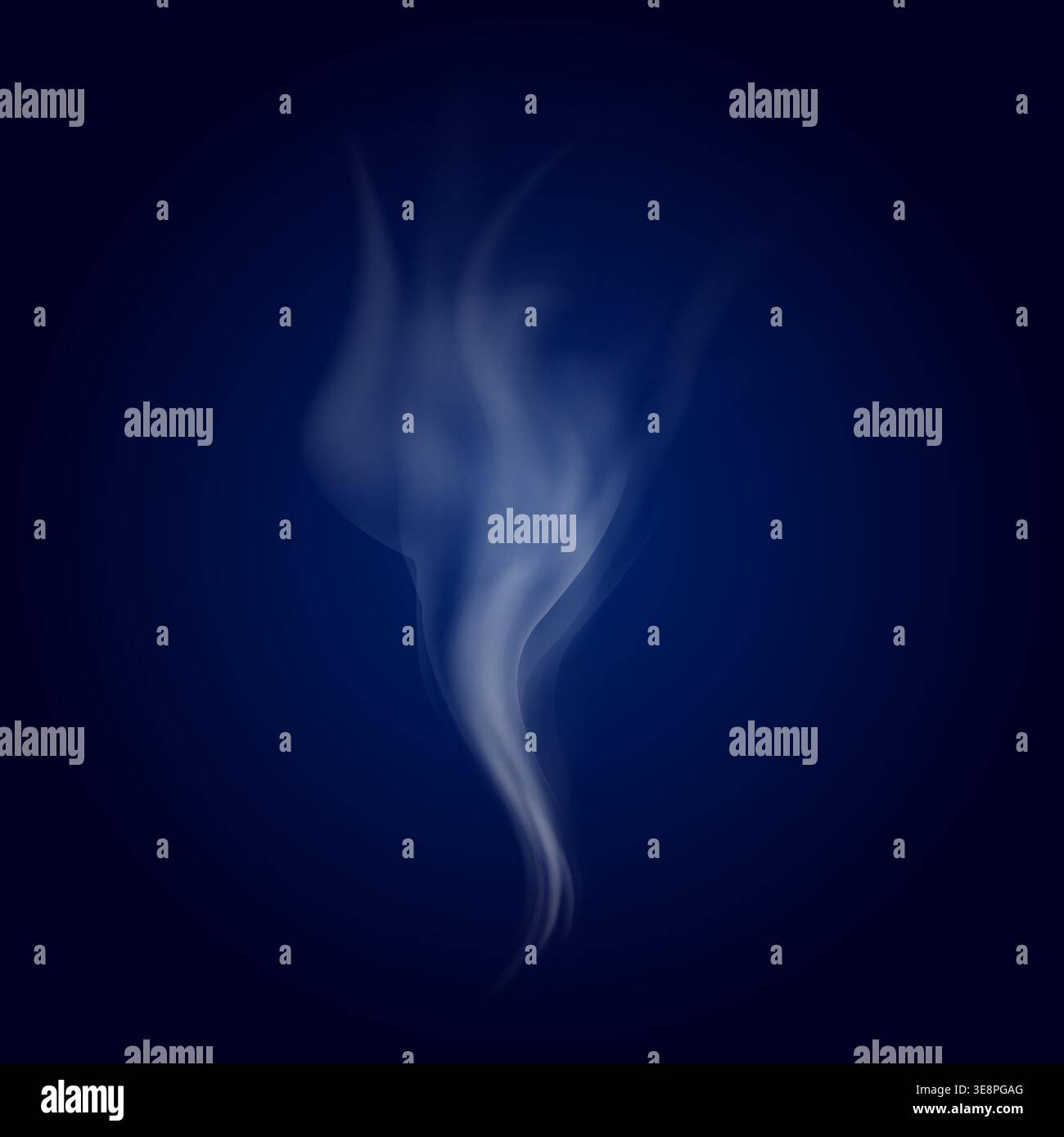 Delicate white cigarette smoke waves on transparent background Stock Vector