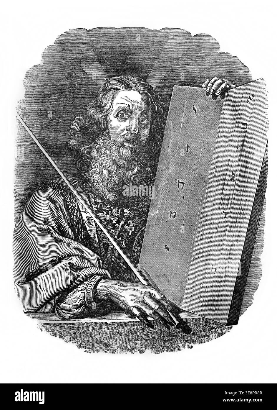 Illustration of Moses with the Tablets of Law (Ten Commandments Stock ...