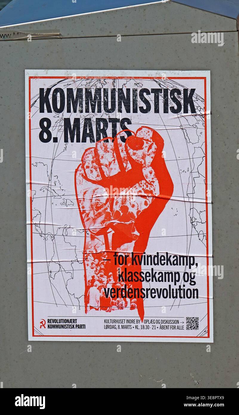 Danish Communist Party Poster Copenhagan Stock Photo