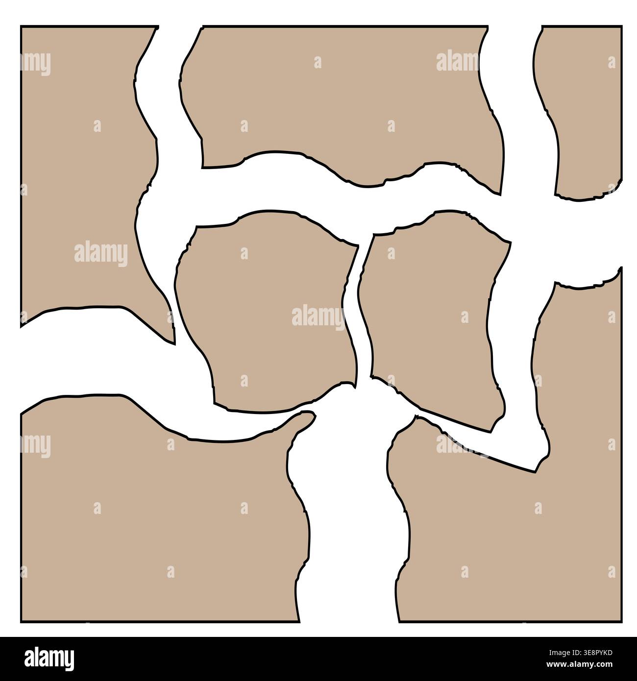 Cracked earth pattern. Stone texture Vector. Brown desert ground. Dry surface detail. Stock Vector
