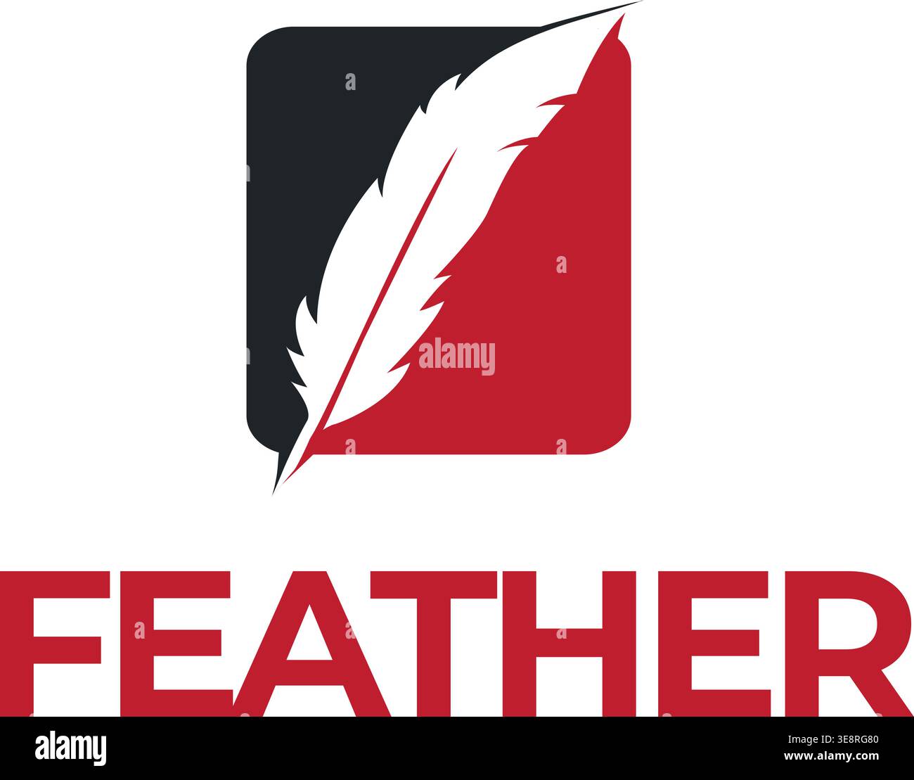 Elegant feather logo writing design Stock Vector