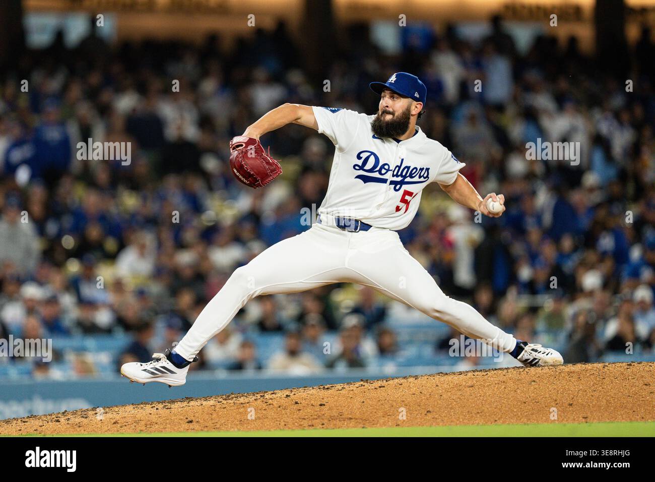 Los Angeles Dodgers pitcher Alex Vesia (51) throws during a MLB game ...