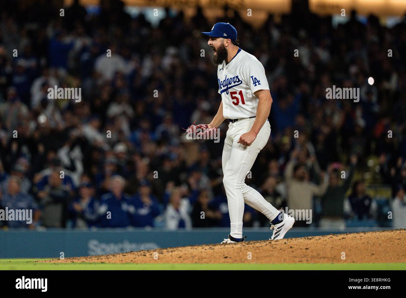 Los Angeles Dodgers pitcher Alex Vesia (51) celebrates during a MLB ...