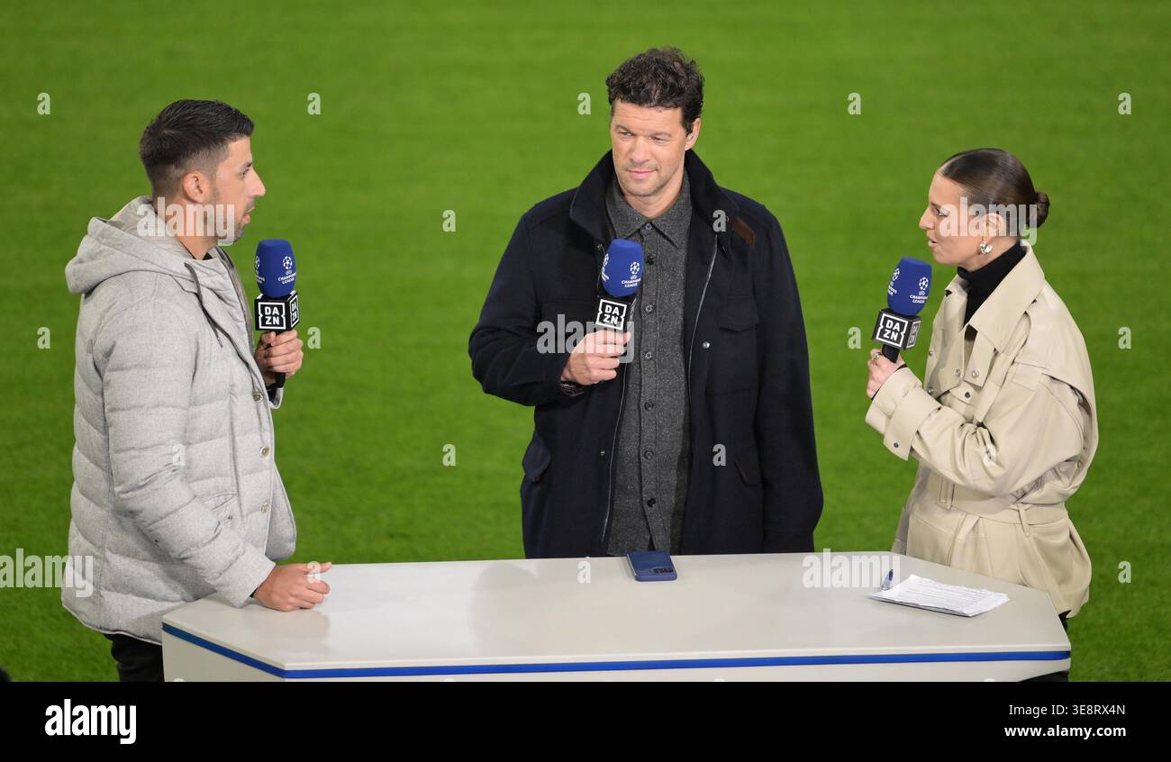 from left TV expert Sami Khedira, TV expert Michael Ballack, presenter ...