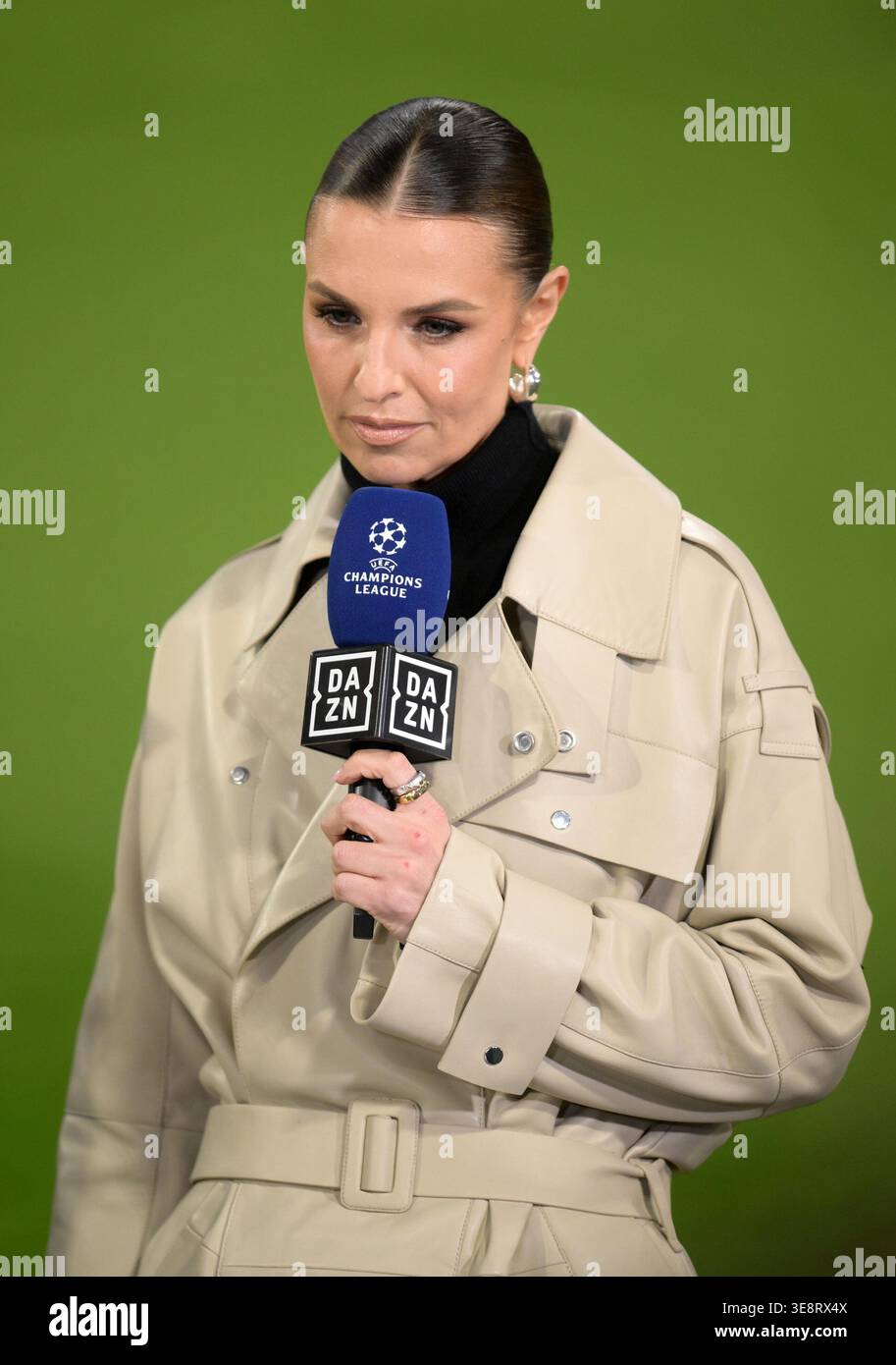 Moderator Laura Wontorra (DAZN) Munich, April 15, 2026, Football, UEFA ...