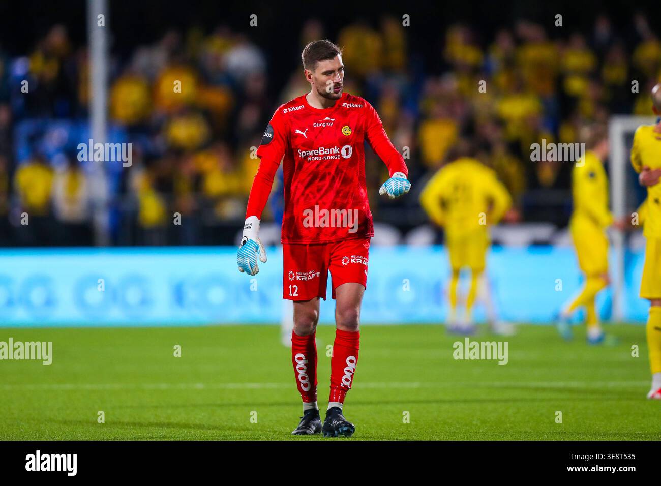 Sarpsborg 20260415. Bodø/Glimt's Nikita Haikin after the elite football ...