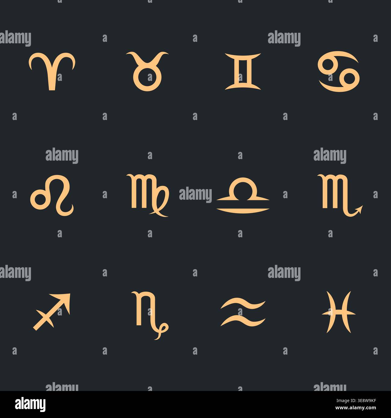 All twelve zodiac signs hi-res stock photography and images - Alamy