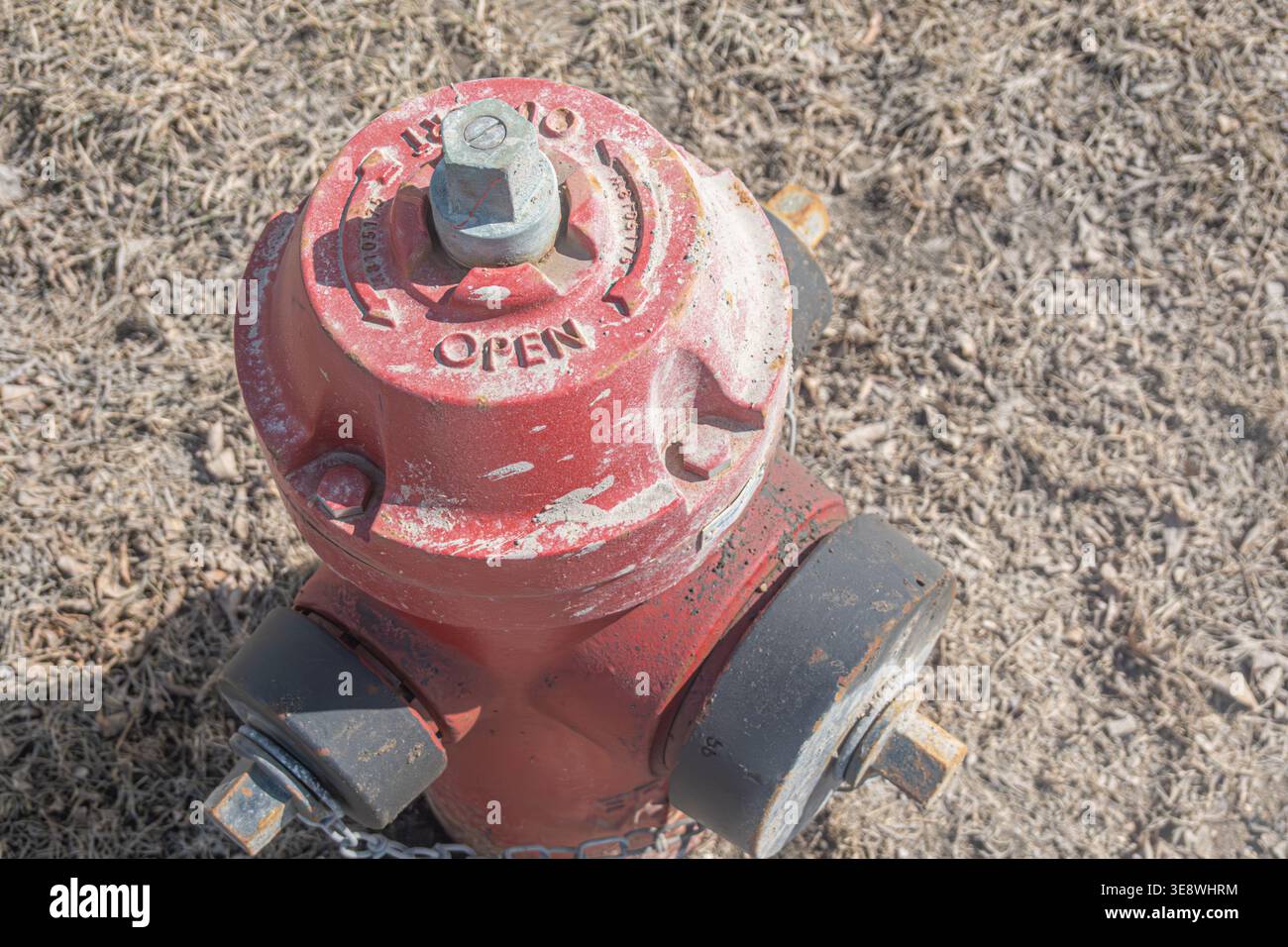 Top view of yellow water hydrant for fire fighting Stock Photo - Alamy