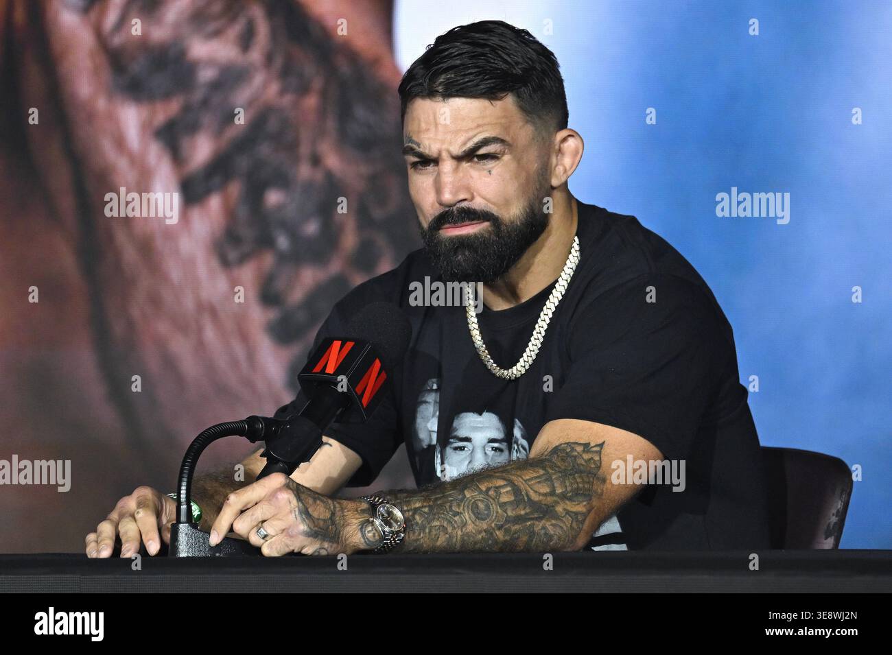 Mike Perry Clips Professional boxer Mike Perry attends the MVP MMAPress Conference at ...
