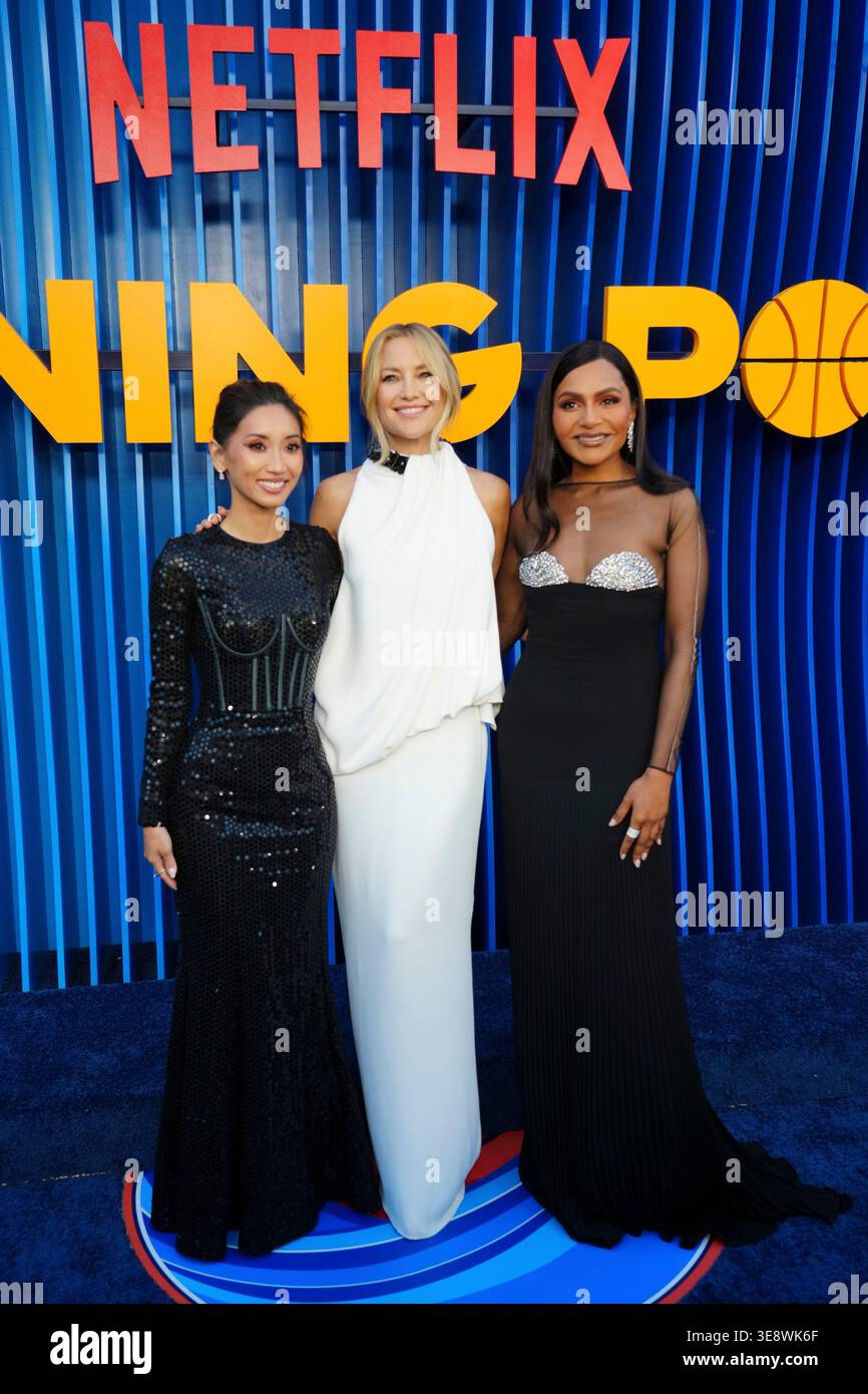 Mindy Struss Brenda Song, from left, Kate Hudson and Mindy Kaling arrive at the ...