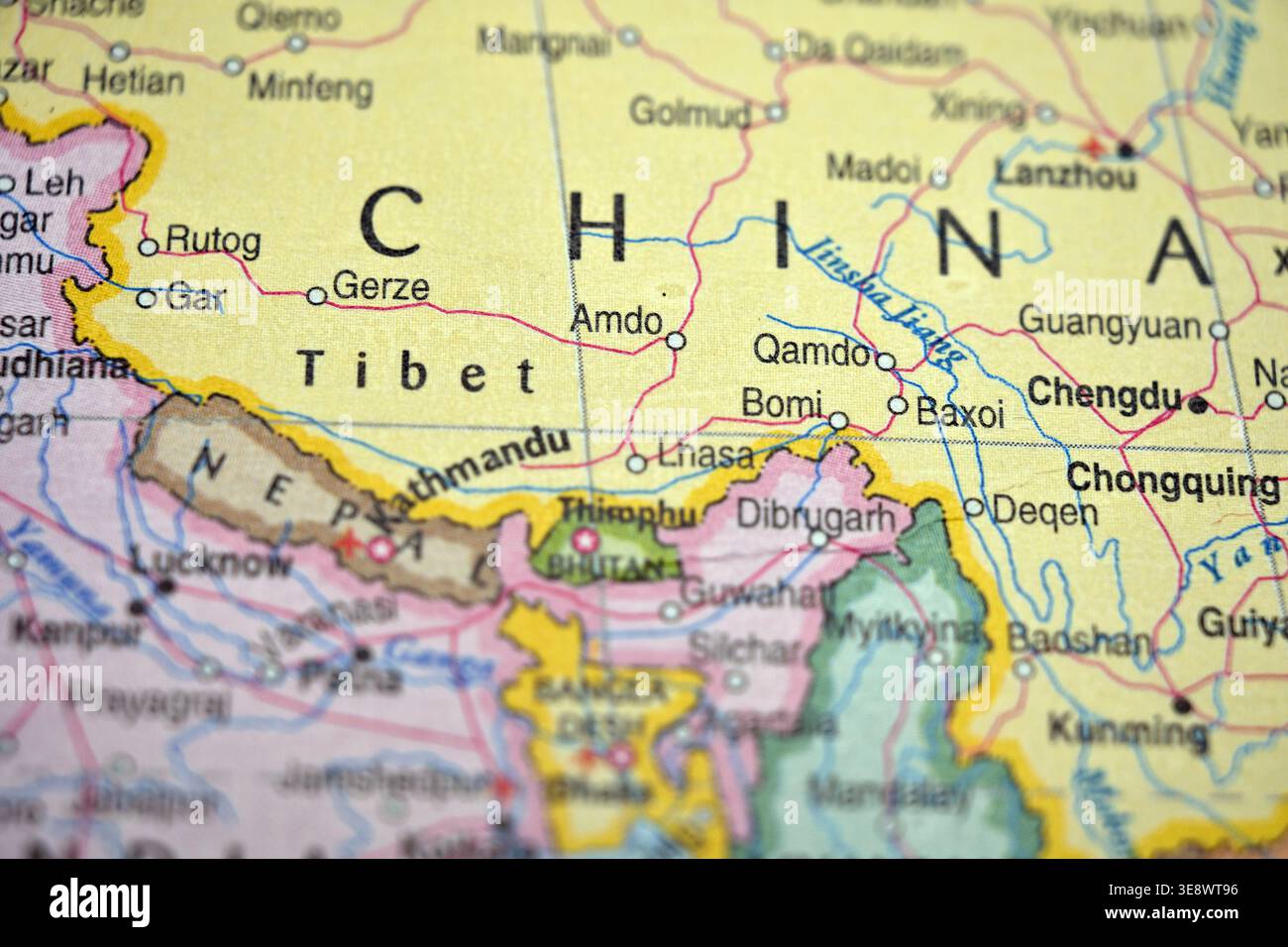 Amdo Map Plateau positioning map hi-res stock photography and images - Alamy