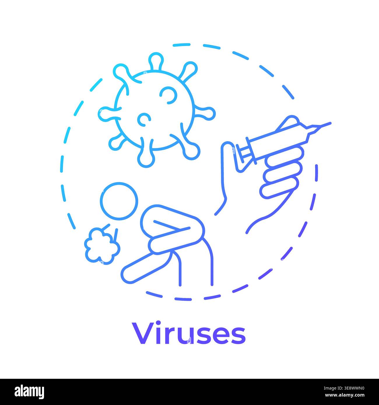 Viruses blue gradient concept icon Stock Vector