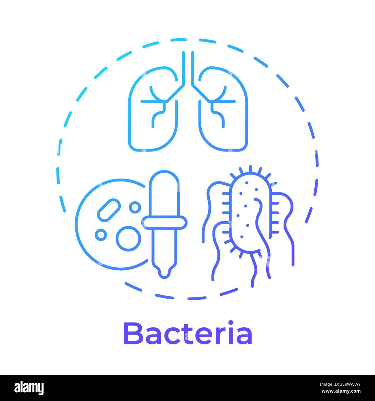 Bacteria blue gradient concept icon Stock Vector