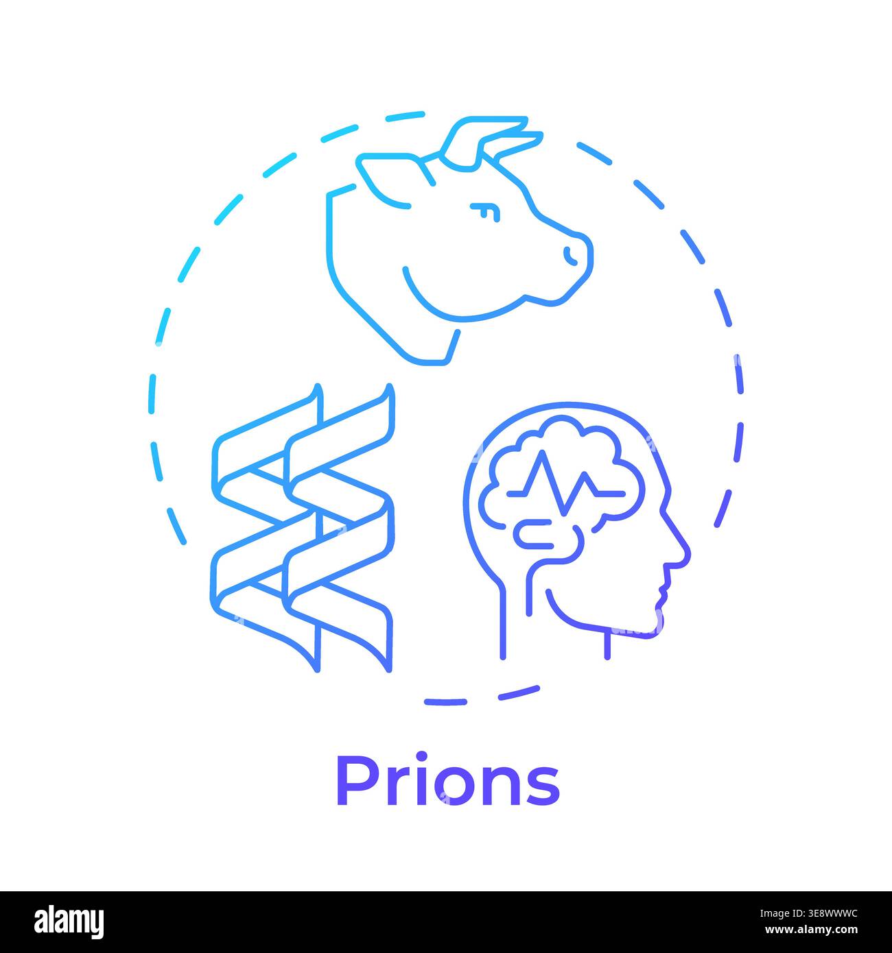 Prions blue gradient concept icon Stock Vector
