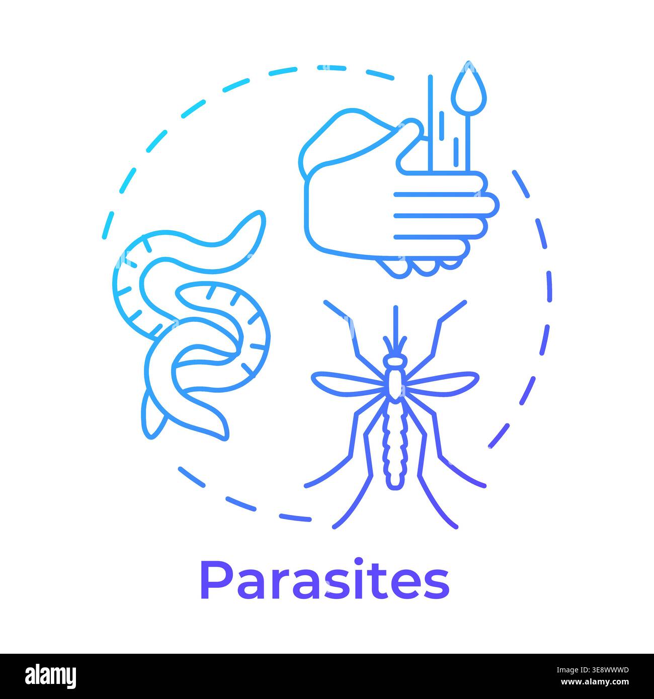 Parasites blue gradient concept icon Stock Vector